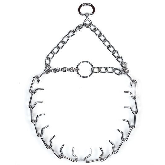 Herm Sprenger | ULTRA-PLUS Training Collar with Center-Plate and Assembly Chain – Steel chrome-plated, 3 mm, 60 cm / 24″